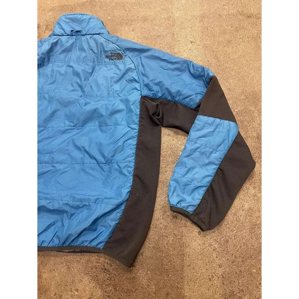 The North‎ Face Jacket Mens Medium Blue Black Quilted Insulated Full Zip Hiking